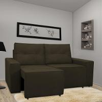 Sofá Retrátil Polo 1,80m Confortavel Para Sala Suede Herrero Cor:marrom Escuro - 1