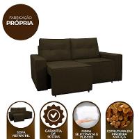 Sofá Retrátil Polo 1,80m Confortavel Para Sala Suede Herrero Cor:marrom Escuro