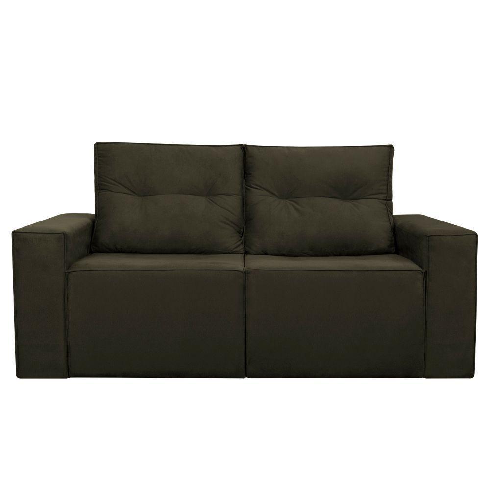 Sofá 2 Lugares Onix 1,80m Para Sala Confortavel Sued Herrero Cor:marrom - 2