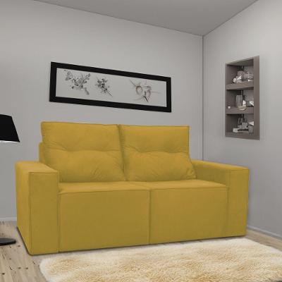 Sofá 2 Lugares Onix 1,80m Para Sala Confortavel Sued Herrero Cor:amarelo