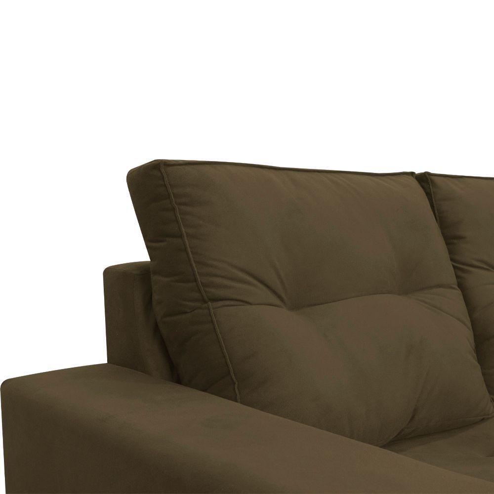 Sofá 2 Lugares Onix 1,80m Para Sala Confortavel Sued Herrero Cor:marrom Claro - 5