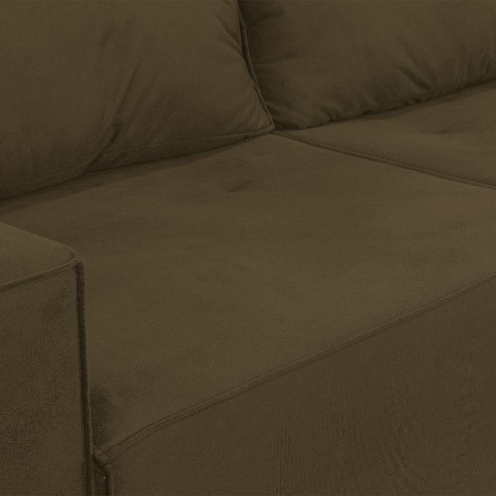 Sofá 2 Lugares Onix 1,80m Para Sala Confortavel Sued Herrero Cor:marrom Claro - 6