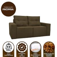 Sofá 2 Lugares Onix 1,80m Para Sala Confortavel Sued Herrero Cor:marrom Claro - 2