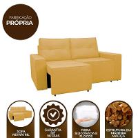 Sofá Retrátil Polo 1,80m Confortavel Para Sala Suede Herrero Cor:amarelo - 3