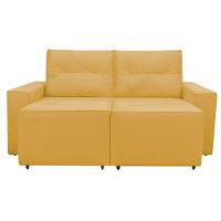 Sofá Retrátil Polo 1,80m Confortavel Para Sala Suede Herrero Cor:amarelo - 5