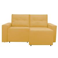 Sofá Retrátil Polo 1,80m Confortavel Para Sala Suede Herrero Cor:amarelo - 6