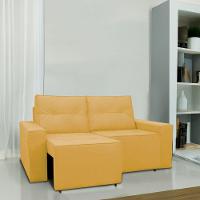 Sofá Retrátil Polo 1,80m Confortavel Para Sala Suede Herrero Cor:amarelo - 7