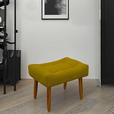Puff Decorativo Quarto E Sala De Estar Suede Light Herrero Cor:amarelo