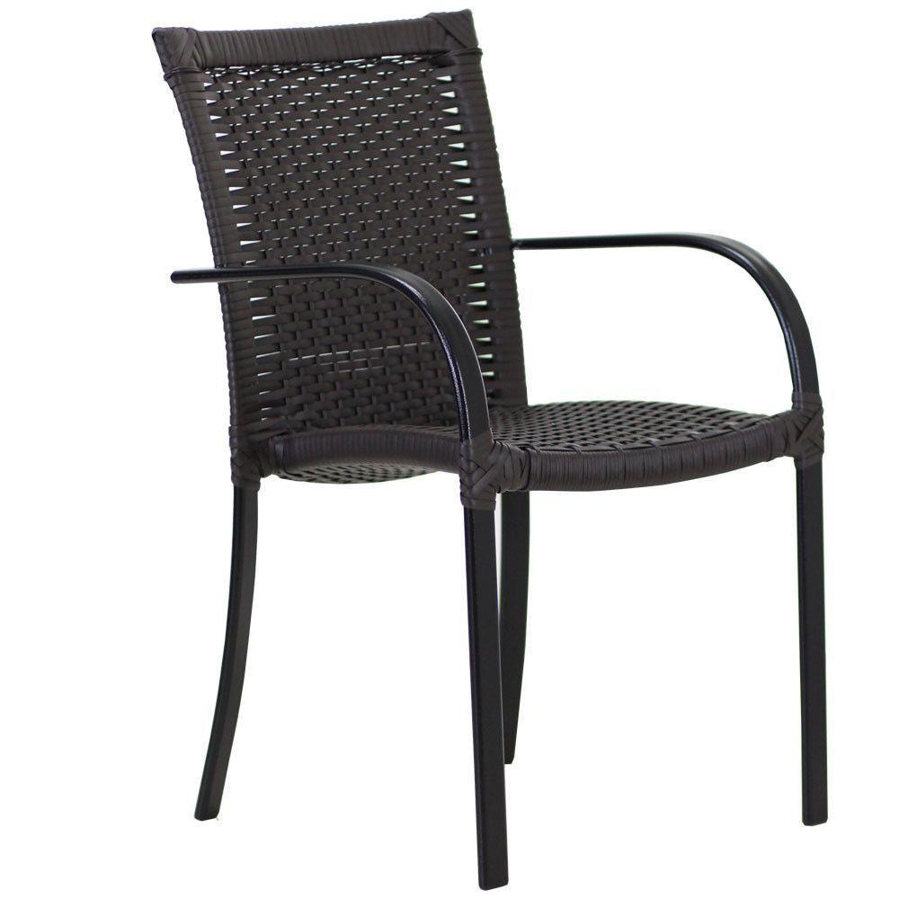 6 Cadeiras Ascoli Mesa Tampo Ripado Jardim, área Externa, Piscina, Edícula Trama Original Preto - 4