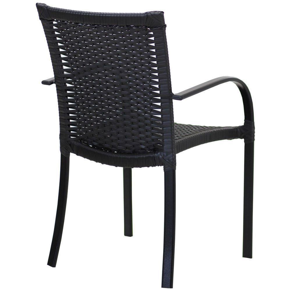 6 Cadeiras Ascoli Mesa Tampo Ripado Jardim, área Externa, Piscina, Edícula Trama Original Preto - 5