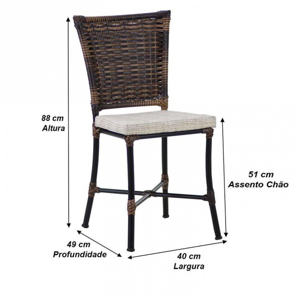 Conjunto 6 Cadeiras Angra E Mesa De Jantar Haiti Em Alumínio Com Pintura Eletroestática Pedra Ferro - 8