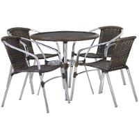 Conjunto 4 Cadeiras Floripa E Mesa Com Tampo Tramado Em Alumínio Piscina, área, Jardim Argila - 2