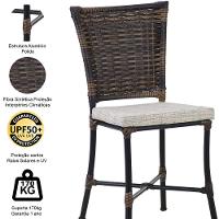 Conjunto 6 Cadeiras Angra E Mesa De Jantar Haiti Em Alumínio Com Pintura Eletroestática Argila