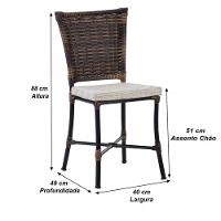 Conjunto 6 Cadeiras Angra E Mesa De Jantar Haiti Em Alumínio Com Pintura Eletroestática Argila - 5