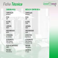 Conjunto De Mesa De Centro E 2 Cadeiras Bela Para área Externa Argila - 5