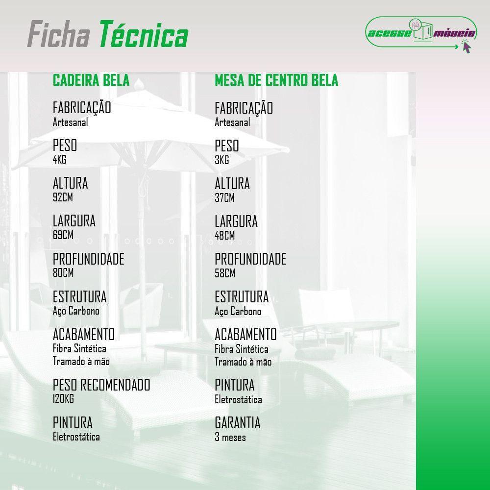 Conjunto De Mesa De Centro E 2 Cadeiras Bela Para área Externa Preto - 5