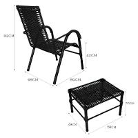 Conjunto De Mesa De Centro E 2 Cadeiras Bela Para área Externa Preto - 3