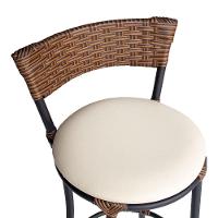 Banqueta Alta Forts Com Encosto Aço Carbono E Fibra Sintética Argila Com Branco Gelo - 3