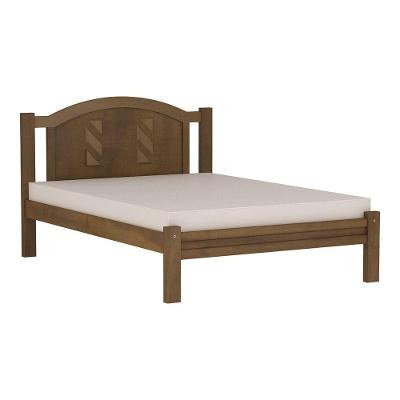 Cama Casal Flex Grécia Imbuia Para Colchão 128 Cm Ou 138 Cm