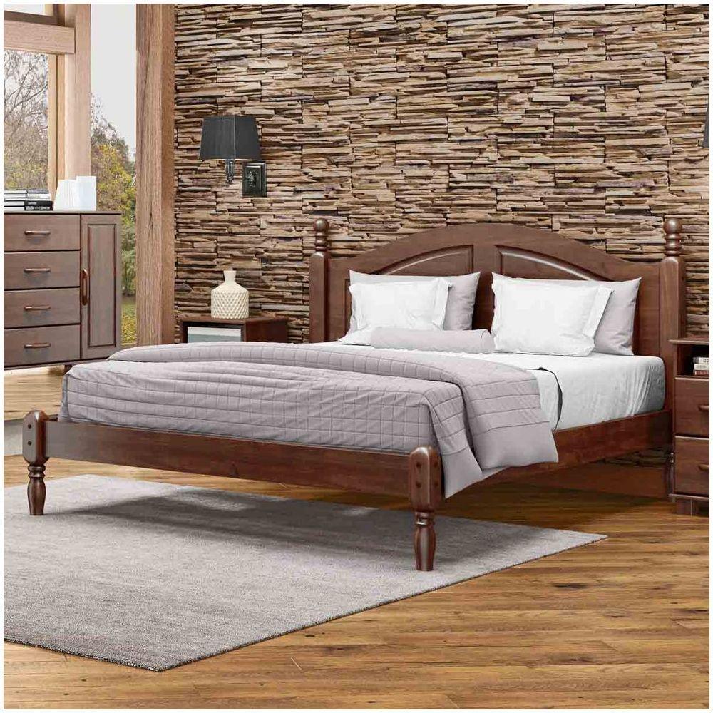 Cama Casal Linha Ouro Café Para Colchão 158 X 1,98Cm Pinus - 2