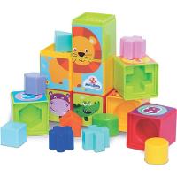 Kit De Brinquedos Para Bebê Girafa + Cubo + Cubinhos - 5