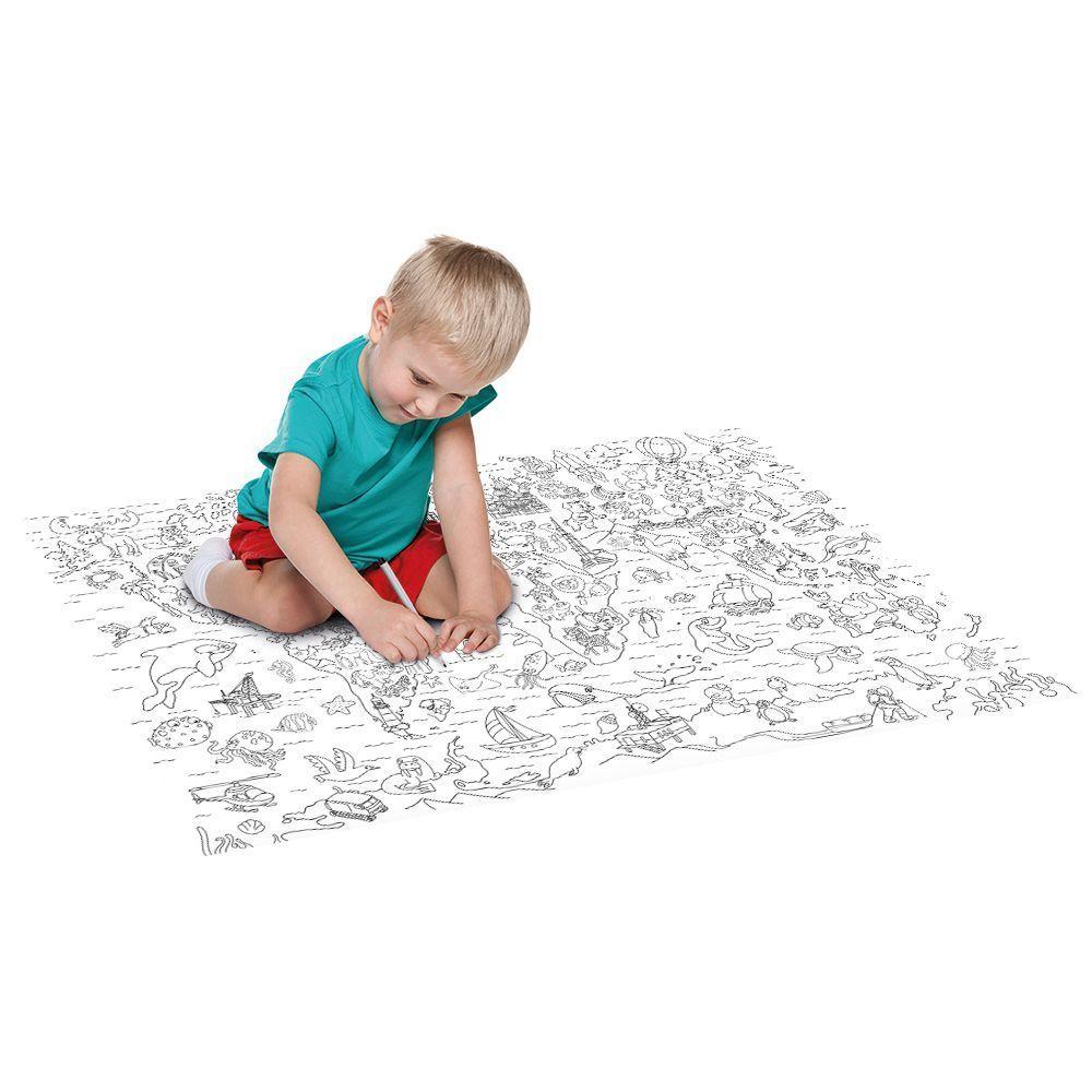Kit 2 Livros Para Colorir Infantil Tapete Gigante 98x68cm - 2