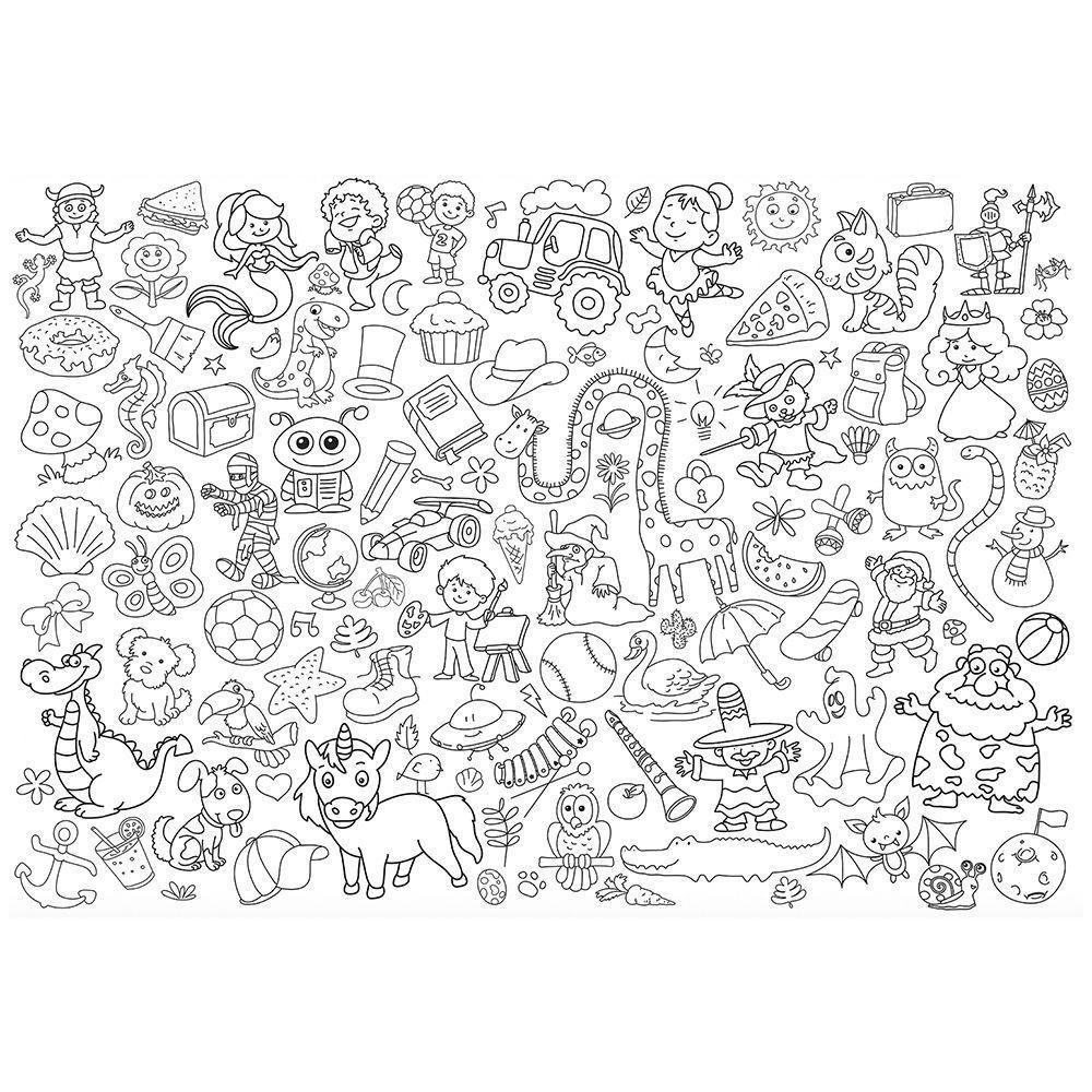 Kit 2 Livros Para Colorir Infantil Tapete Gigante 98x68cm - 5