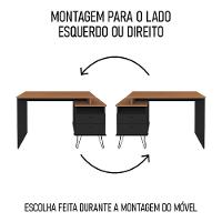 Mesa Escrivaninha Estilo Industrial Flex Lux A06 Freijó/preto - Mpozenato - 5