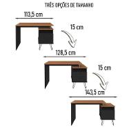 Mesa Escrivaninha Estilo Industrial Flex Lux A06 Freijó/preto - Mpozenato - 7