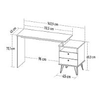Mesa Escrivaninha Estilo Industrial Flex Lux A06 Freijó/preto - Mpozenato - 9