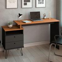 Mesa Escrivaninha Estilo Industrial Flex Lux A06 Freijó/preto - Mpozenato - 10