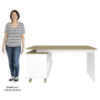 Mesa Escrivaninha Em L Golden E Gaveteiro 2 Gavetas May A06 Olmo/branco - Mpozenato - 6