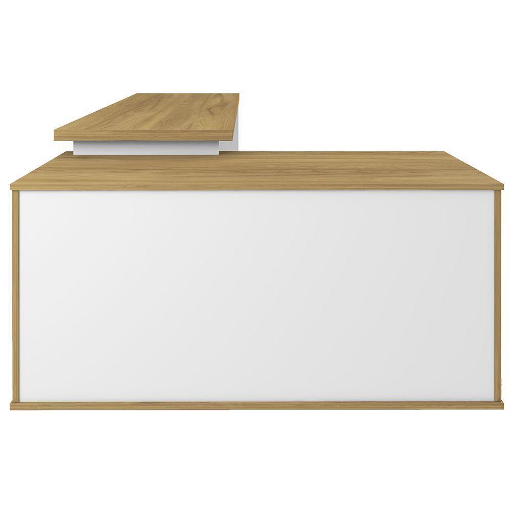 Mesa Escrivaninha Em L 135x168cm 1 Porta Sharp A06 Olmo/branco - Mpozenato - 8
