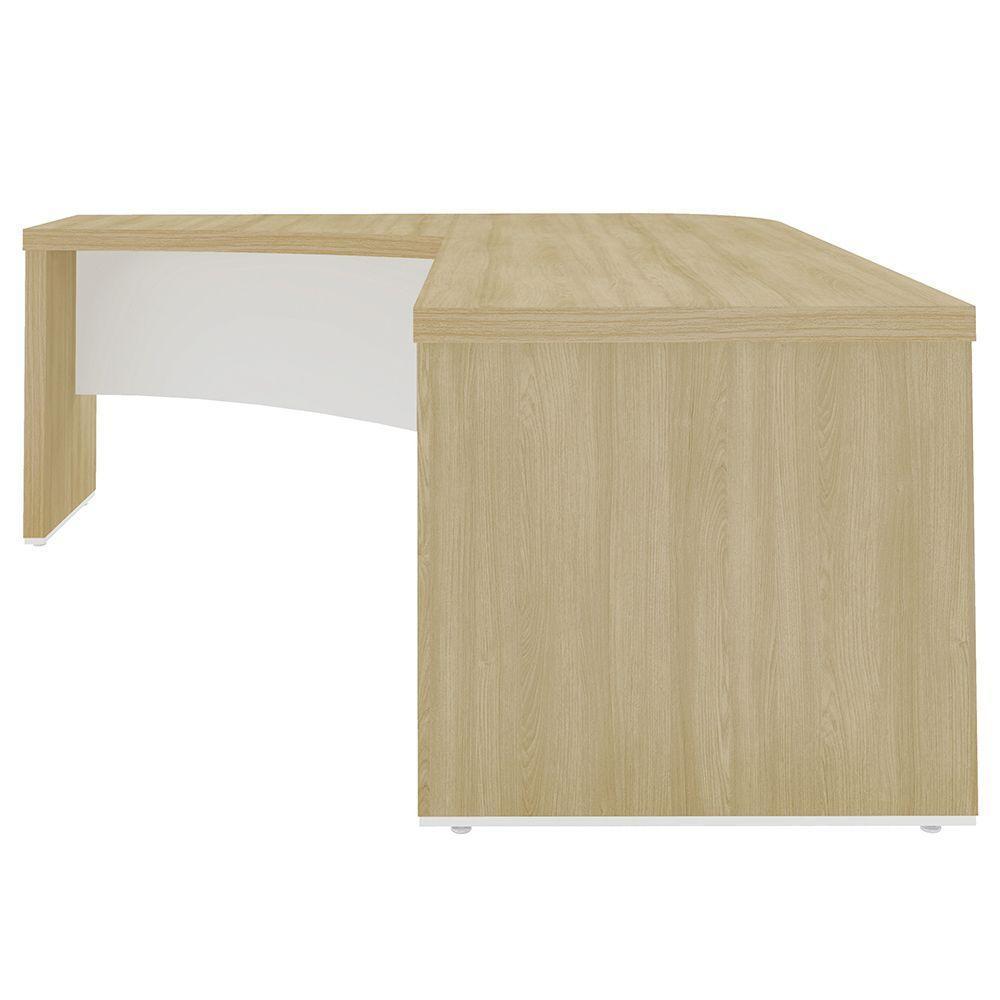 Mesa Diretor Em L Lado Esquerdo 200x180cm Corp A06 Carvalho/branco - Mpozenato - 3