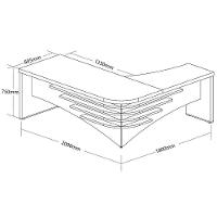 Mesa Diretor Em L Lado Esquerdo 200x180cm Corp A06 Carvalho/branco - Mpozenato - 7