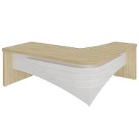 Mesa Diretor Em L Lado Esquerdo 200x180cm Corp A06 Carvalho/branco - Mpozenato - 10