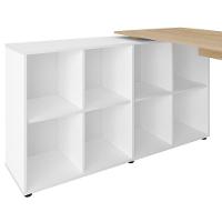 Mesa Escrivaninha Em L 140x130cm 8 Nichos Eron A06 Carvalho/branco - Mpozenato - 7