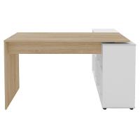 Mesa Escrivaninha Em L 140x130cm 8 Nichos Eron A06 Carvalho/branco - Mpozenato - 10
