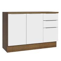 Balcão De Pia Cozinha 2 Portas E 3 Gavetas (com Tampo) Rustic/branco Stella Madesa Rustic/branco - 1