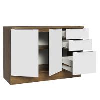 Balcão De Pia Cozinha 2 Portas E 3 Gavetas (com Tampo) Rustic/branco Stella Madesa Rustic/branco - 3