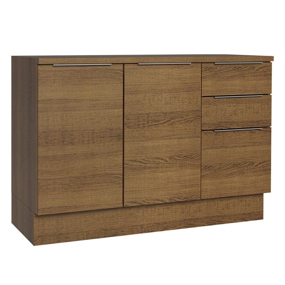 Balcão De Pia Cozinha 2 Portas E 3 Gavetas (com Tampo) Rustic Stella Madesa Rustic - 1