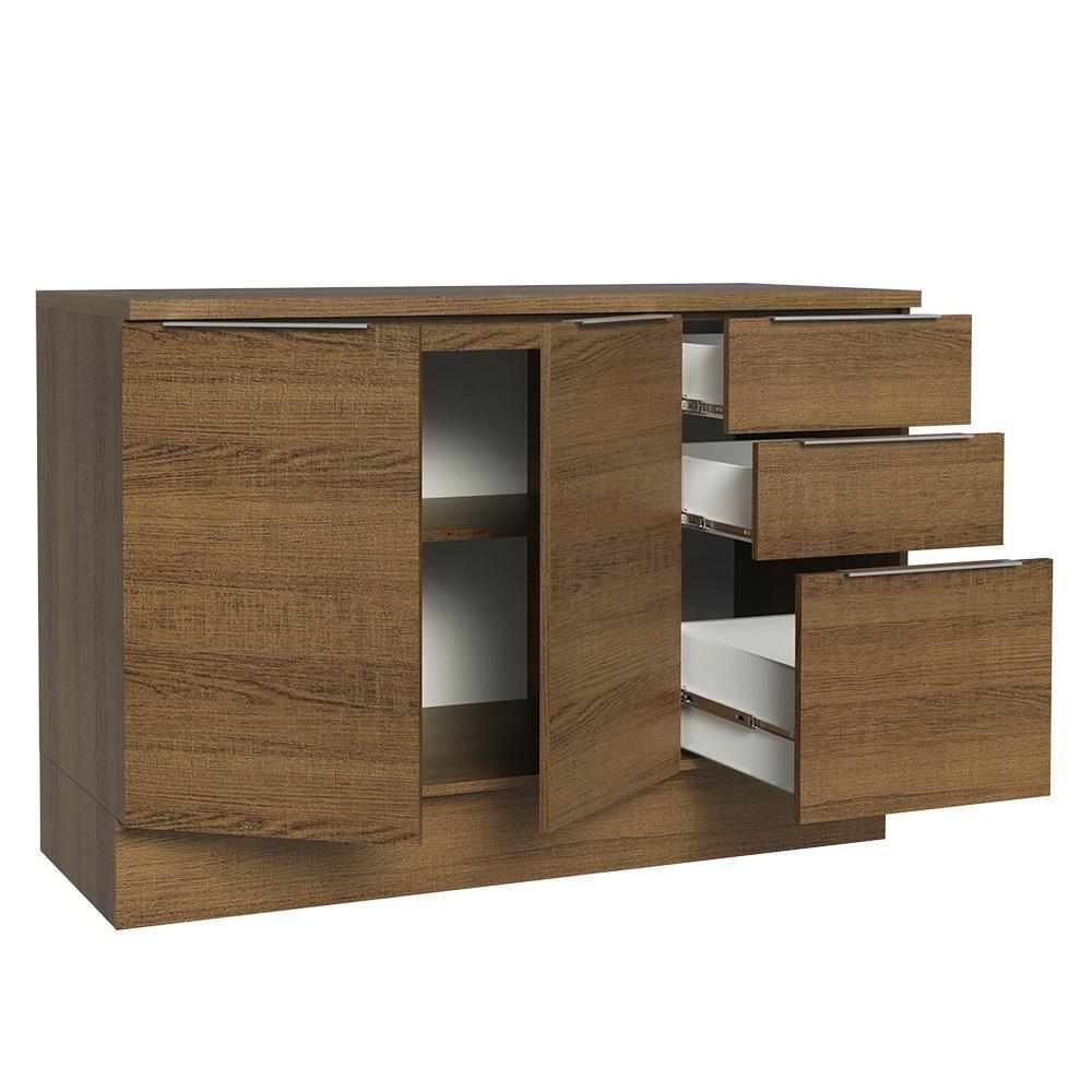 Balcão De Pia Cozinha 2 Portas E 3 Gavetas (com Tampo) Rustic Stella Madesa Rustic - 7