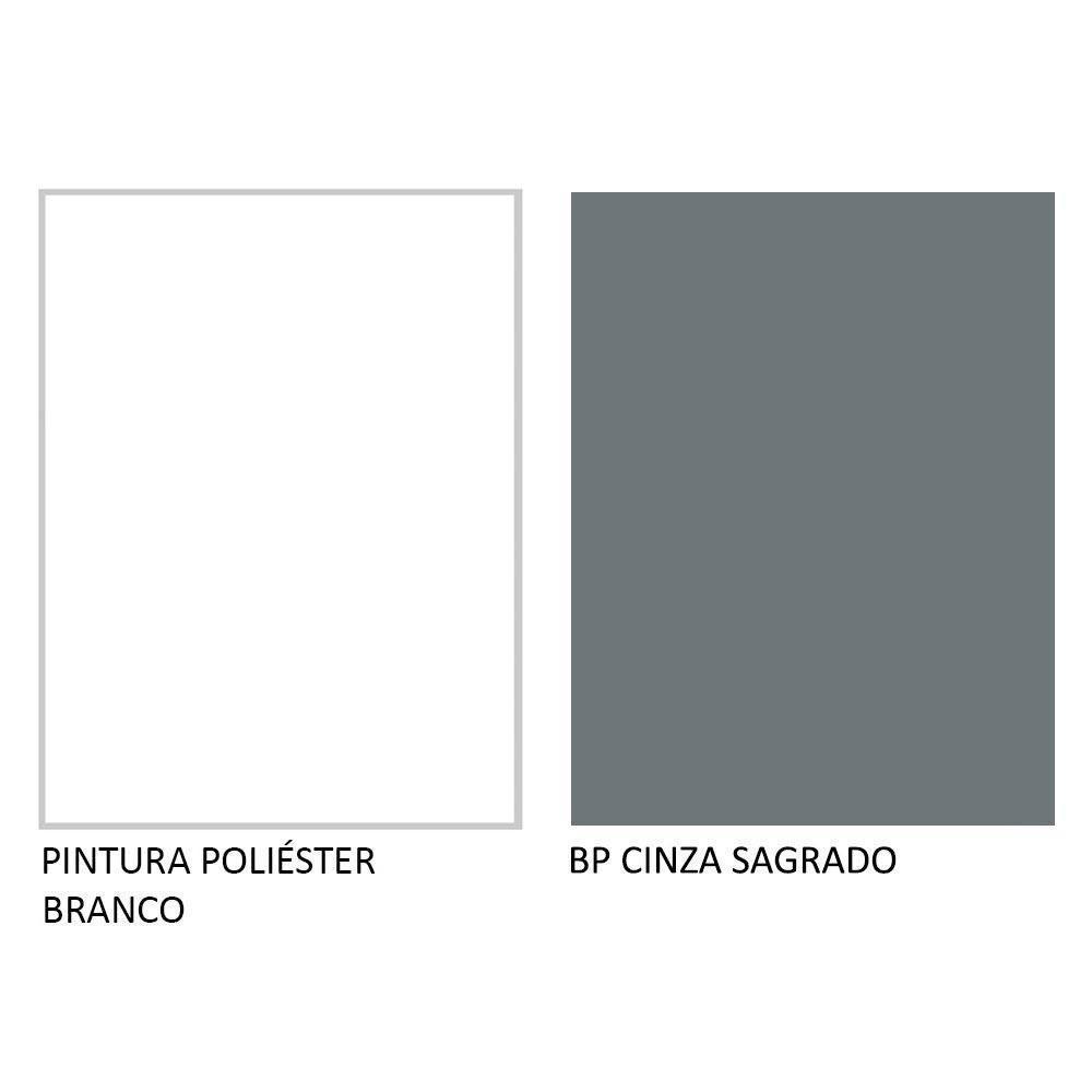 Balcão De Pia Cozinha 2 Portas E 3 Gavetas (com Tampo) Branco/cinza Agata Madesa Branco/cinza - 10