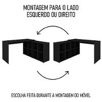 Mesa Escrivaninha Em L Eron E Gaveteiro Com Rodízios Mity A06 Preto - Mpozenato - 6