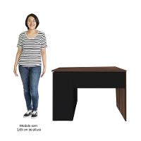 Mesa Escrivaninha 2 Em 1 Com Nichos Arbo A06 Ipê/preto - Mpozenato - 2