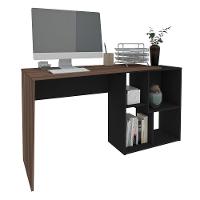 Mesa Escrivaninha 2 Em 1 Com Nichos Arbo A06 Ipê/preto - Mpozenato - 5