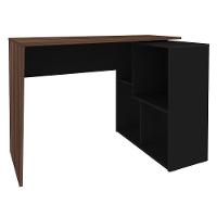 Mesa Escrivaninha 2 Em 1 Com Nichos Arbo A06 Ipê/preto - Mpozenato - 8