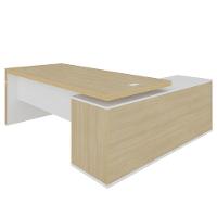 Mesa Diretor Em L Com Tomada 183x202cm Corp A06 Carvalho/branco - Mpozenato - 3