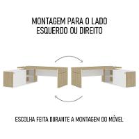 Mesa Diretor Em L Com Tomada 183x202cm Corp A06 Carvalho/branco - Mpozenato - 5