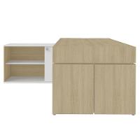 Mesa Diretor Em L Com Tomada 183x202cm Corp A06 Carvalho/branco - Mpozenato - 7